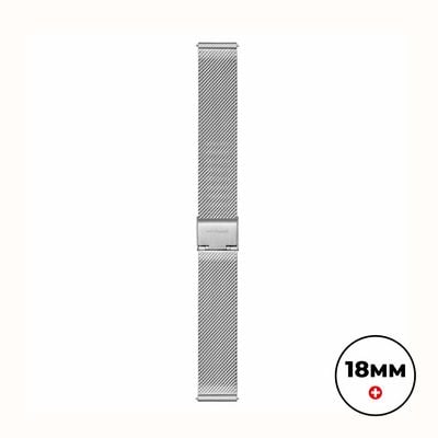 Mondaine Stainless Steel Mesh Bracelet - Silver - (18mm) FM8918STEM4