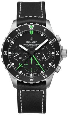 Damasko DC86/2 Chronograph Manufacture Automatic (42mm) Black Dial / Black Snow Calf Leather Strap DC86/2 BLACK CALF LEATHER