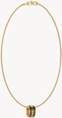 Guess Men's Legacy Gold Plated Textured Round Necklace 21" UMN03208YGBK