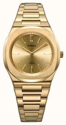 D1 Milano Ultra Thin Gold Mellow (34mm) Gold Sunray Dial / Gold PVD Stainless Steel Bracelet UHBL02