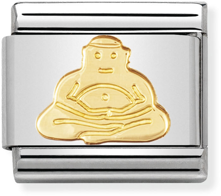 Nomination Classic Buddha 18ct Gold & Steel Charm 030105/06
