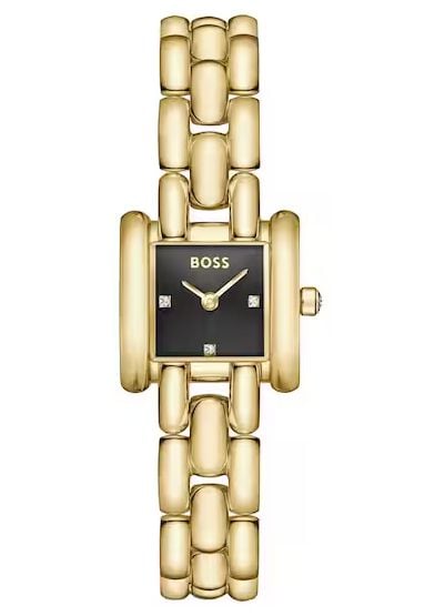 BOSS 1502875 Violet Quartz (21mm) Black Sunray Dial / Gold Watch