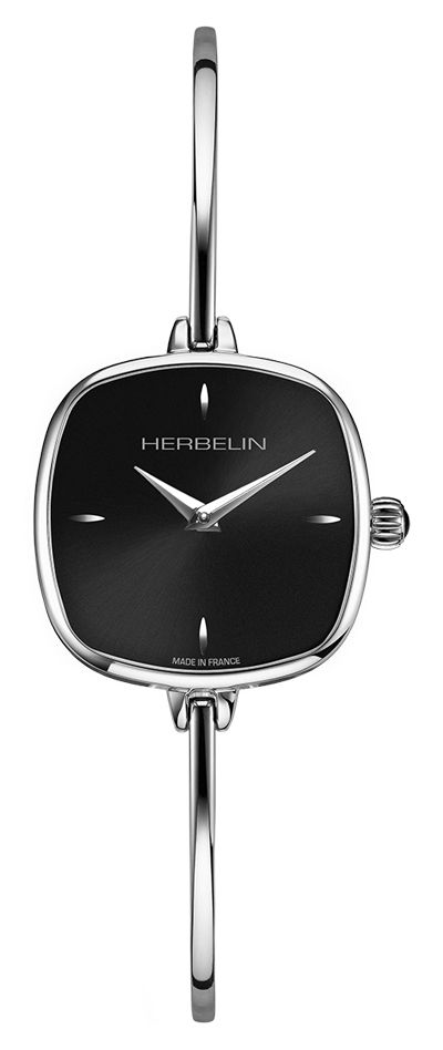 Herbelin 17207B14 FIL Women's Square Black Dial Stainless Watch