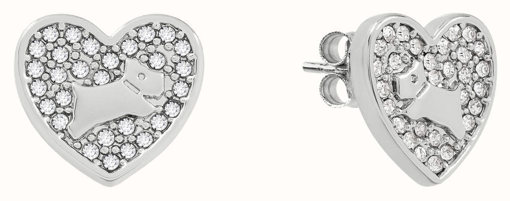 Radley Jewellery Silver Plated Pavé Heart Stone Earrings RYJ1447S