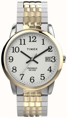 Timex Men's Easy Reader Perfect Fit White Dial / Two-Tone Stainless Steel Bracelet TW2V05600