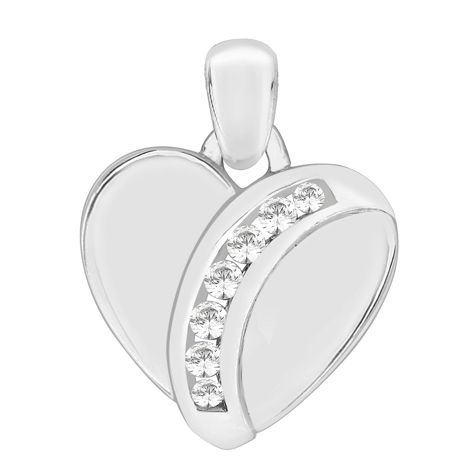 Image of Perfection Crystals P3045-SK Heart Pendant With Curved Jewellery