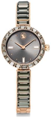 Swarovski Matrix (25mm) Grey Dial / Grey Crystal-Set Rose Gold-Tone Stainless Steel Bracelet 5679887