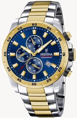 Festina Men's Chronograph | Blue Dial | Two Tone Bracelet F20562/2