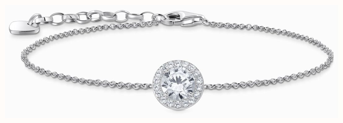 Thomas Sabo Women's Sterling Silver White Zirconia Halo Bracelet A2166-051-14-L19V