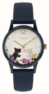 Radley | Women's Navy Silicone Strap | Floral Dog Motif Dial RY2983